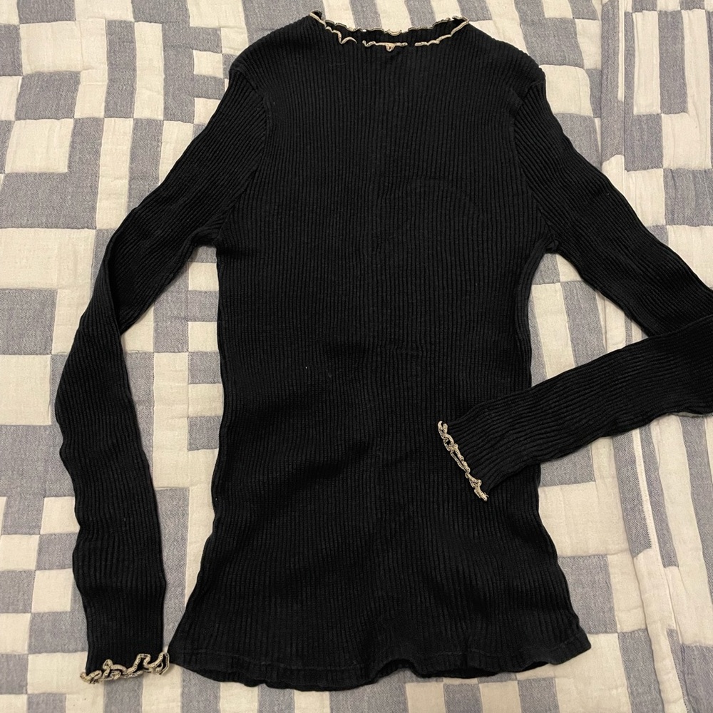 Dark Navy Ribbed Long-sleeve Tee, Bellerose